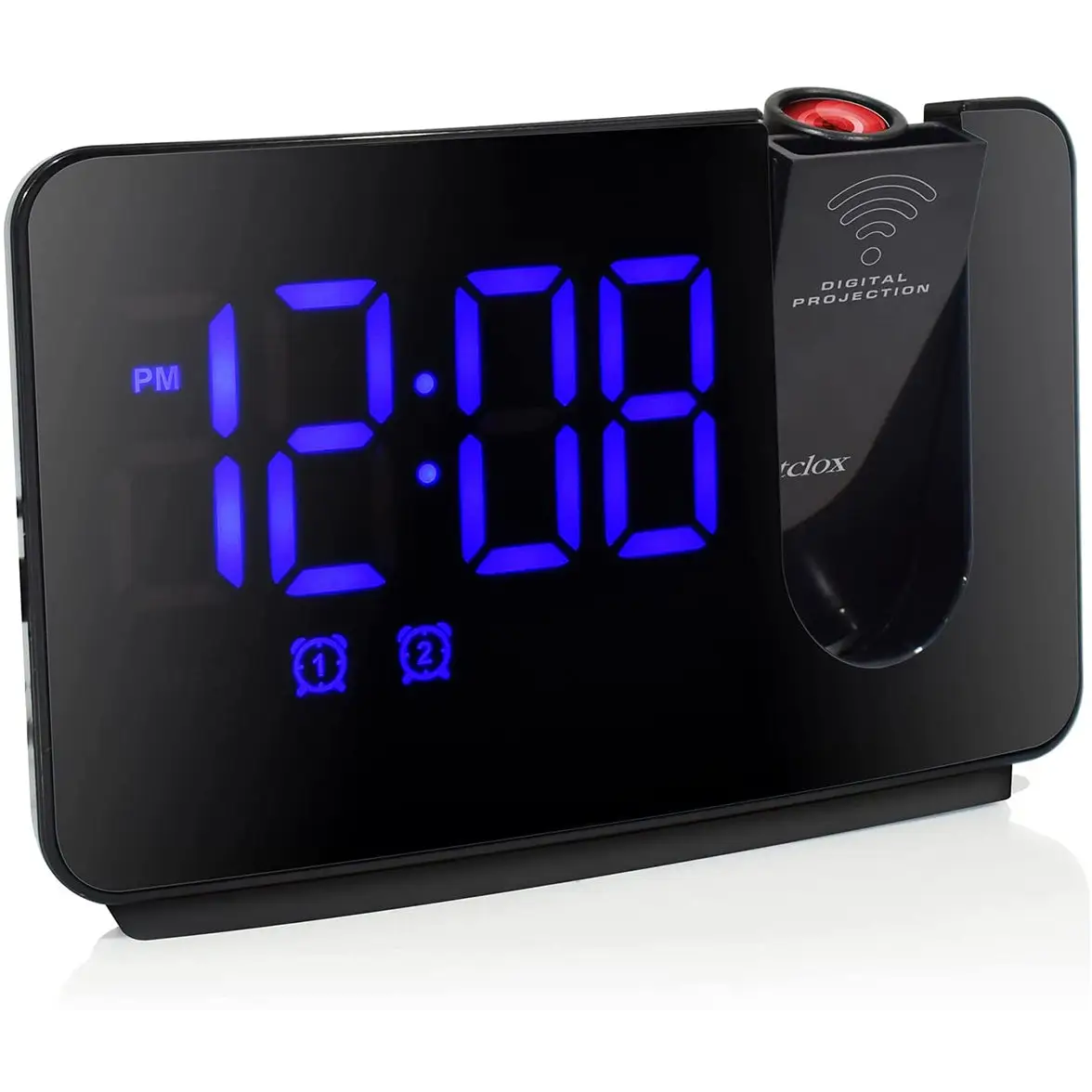 Westclox 1 4 Blue Digital Display FM Radio Projection Alarm Clock 802 westclox-1-4-blue-digital-display-fm-radio-projection-alarm-clock-802