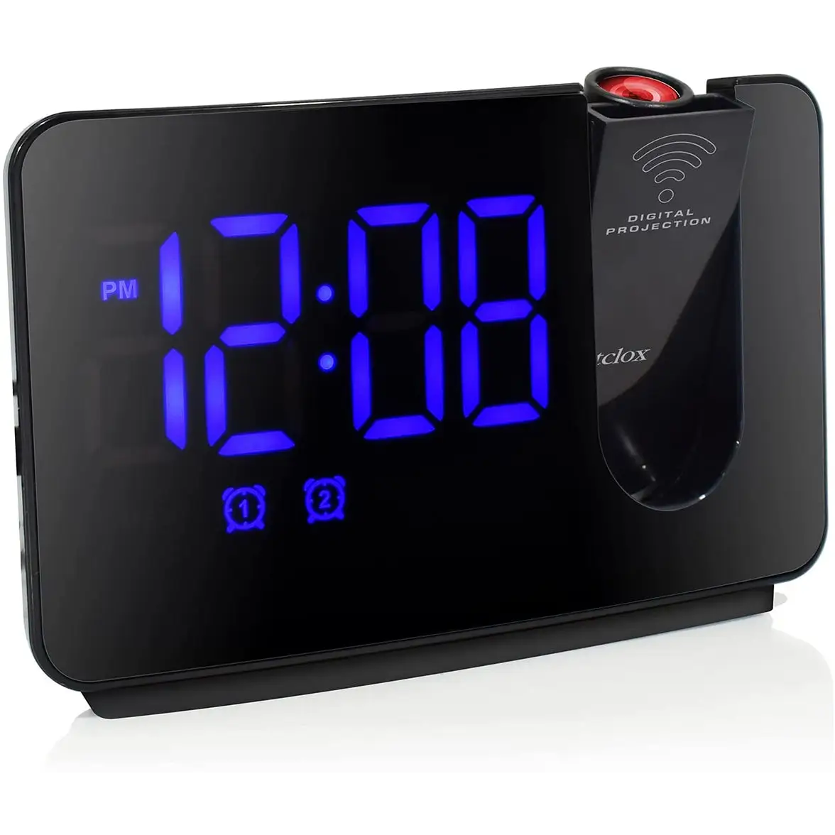 Westclox 1.4 Blue Digital Display FM Radio Projection Alarm