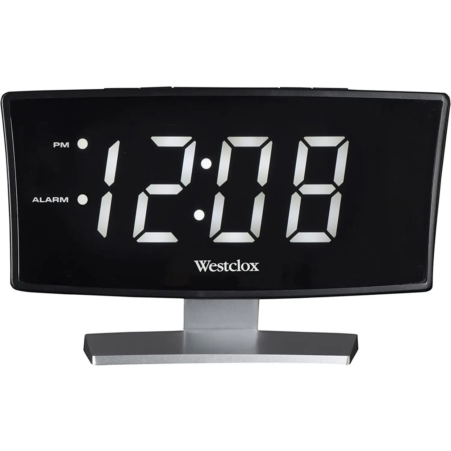 Westclox 1.8 Curved White Digital Display LED Alarm Clock