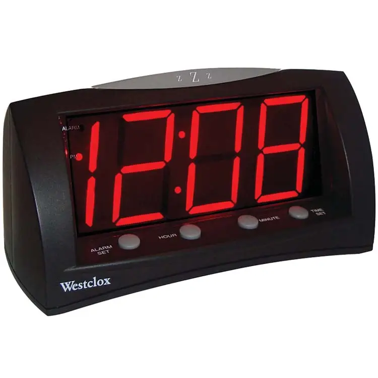 Westclox 1.8 Red LED Oversized Digital Snooze Alarm Clock