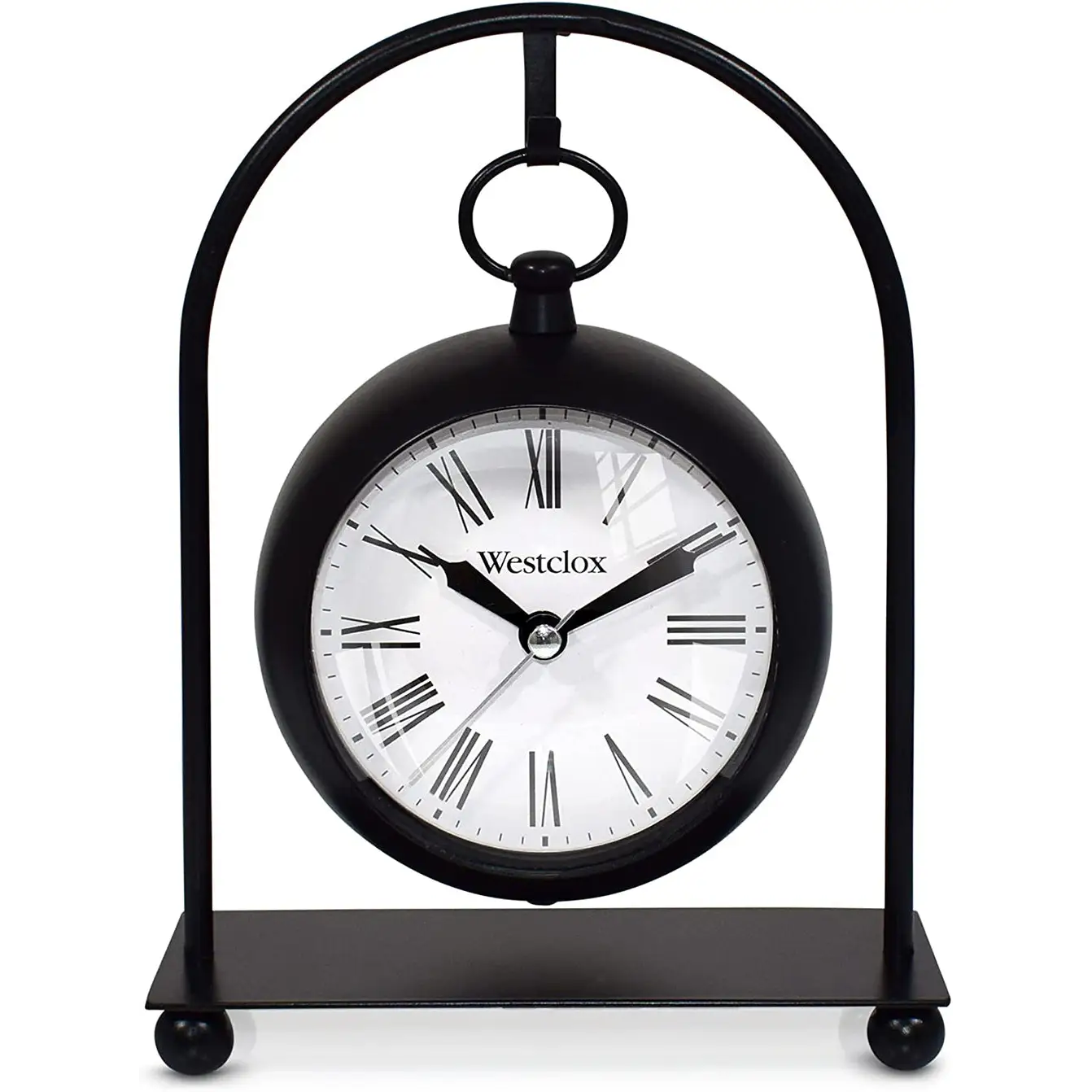 Westclox 8 Black Pocket Watch Style with Black Metal Stand