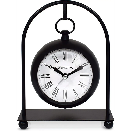Westclox 8 Black Pocket Watch Style with Black Metal Stand
