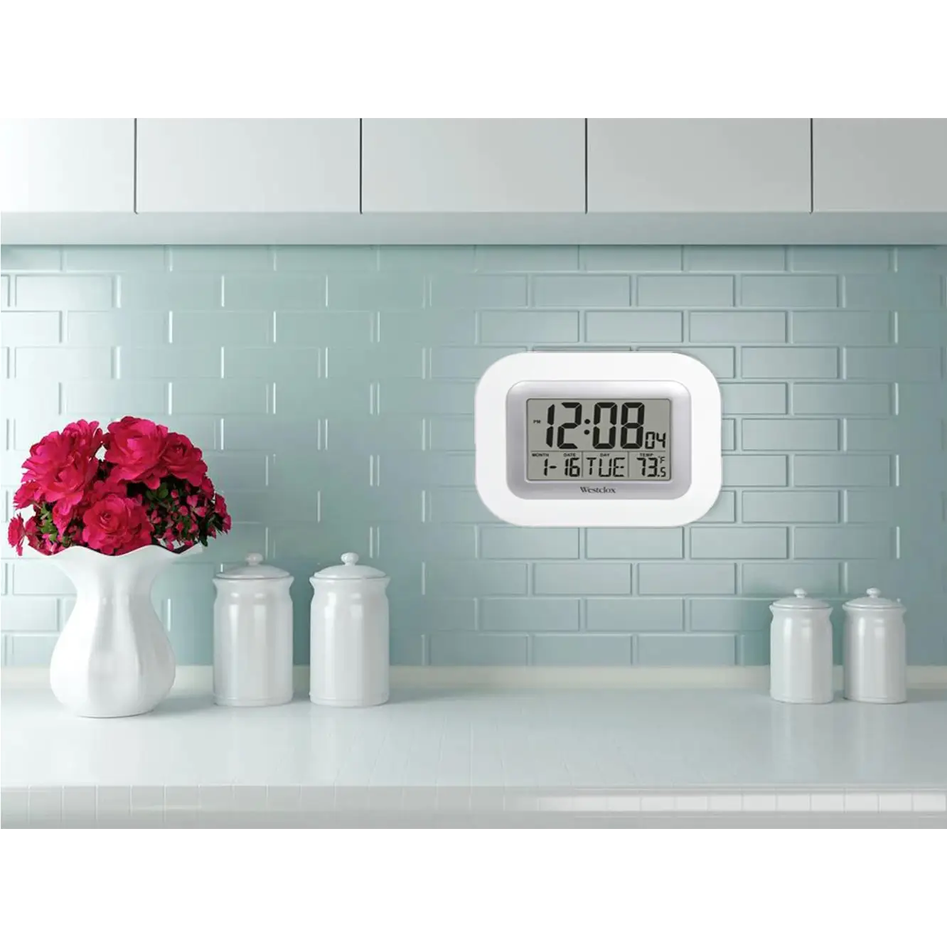 Westclox Desk Mantel/Wall Clock Alarm Clock (White) 55006S -