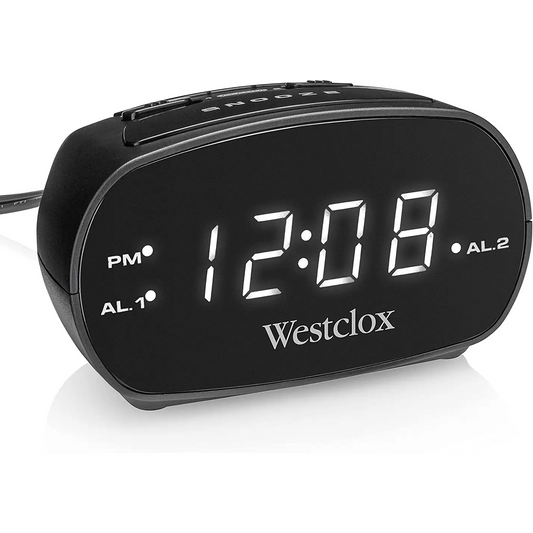 Westclox Easy to Read White Digital Display Electric Dual