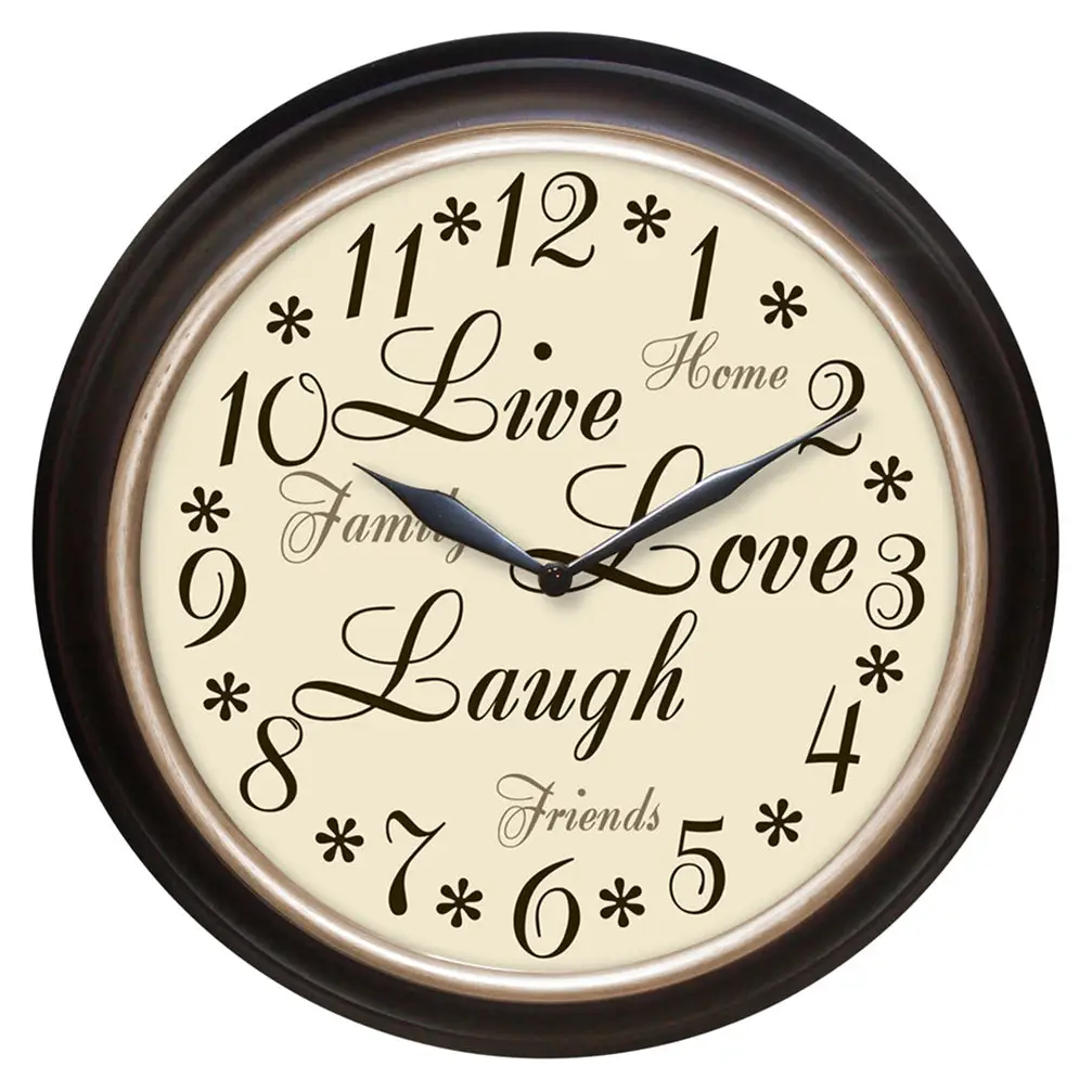 Westclox Live Love Laugh Inspirational 12 Brown Wall Clock