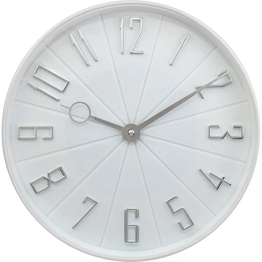 Westclox Modern Raised Numbers 12 White Wall Clock 32256W -