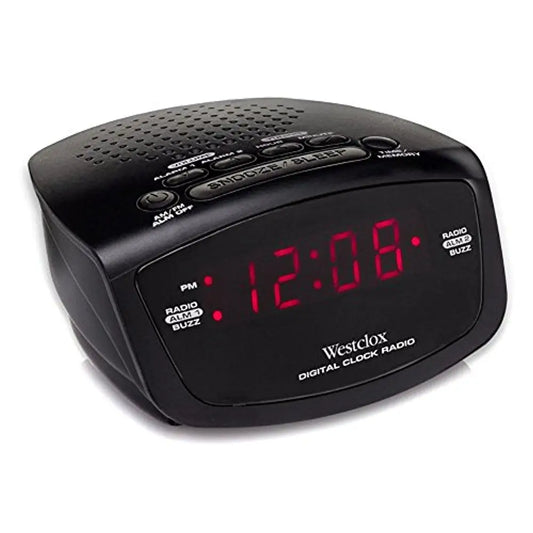 Westclox Red LED Display Dual Alarm Clock Radio with Easy