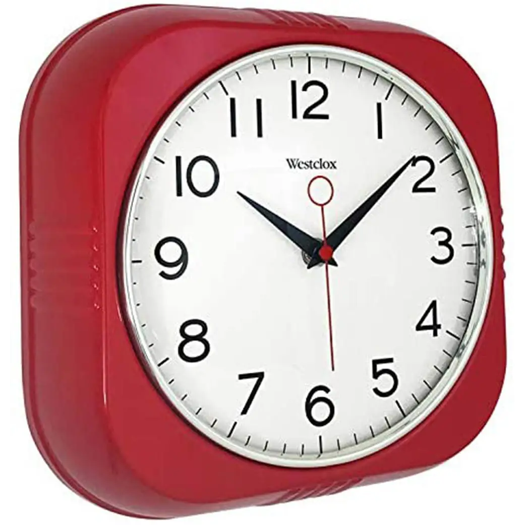 Westclox Retro 9.5 Silent Sweep Easy to Read Wall Clock