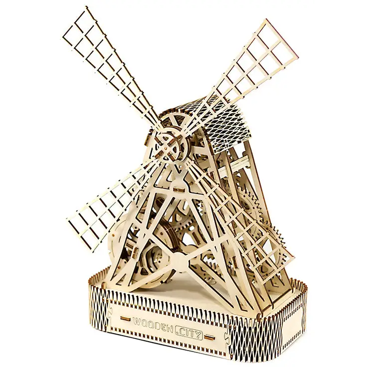 Wooden City 3D Puzzle Building Mechanical Farm Mill Model