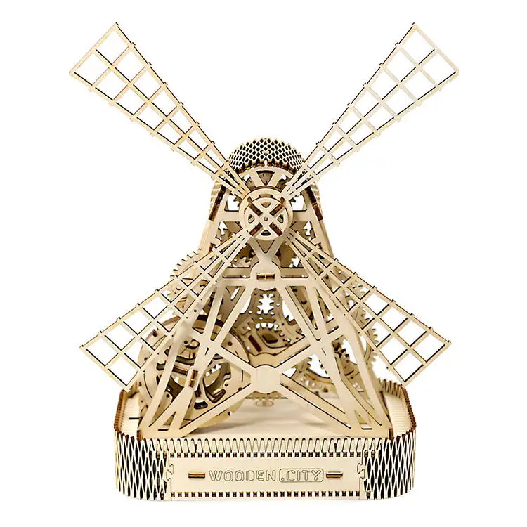 Wooden City 3D Puzzle Building Mechanical Farm Mill Model