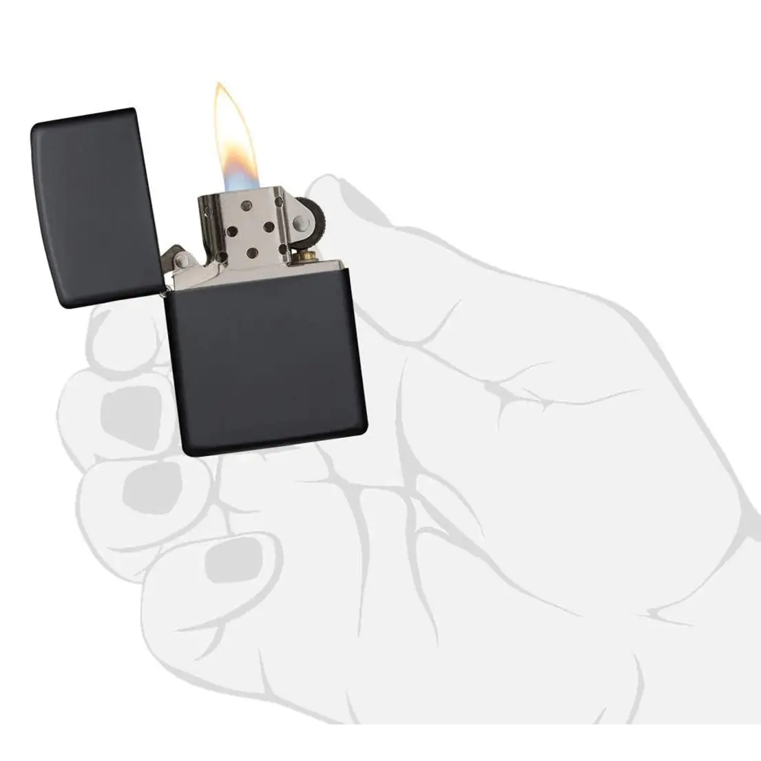 Zippo Classic Black Matte Metallic Pocket Lighter 218 - Misc