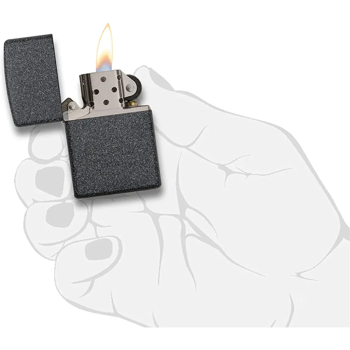 Zippo Classic Iron Stone Metallic Pocket Lighter 211 - Misc