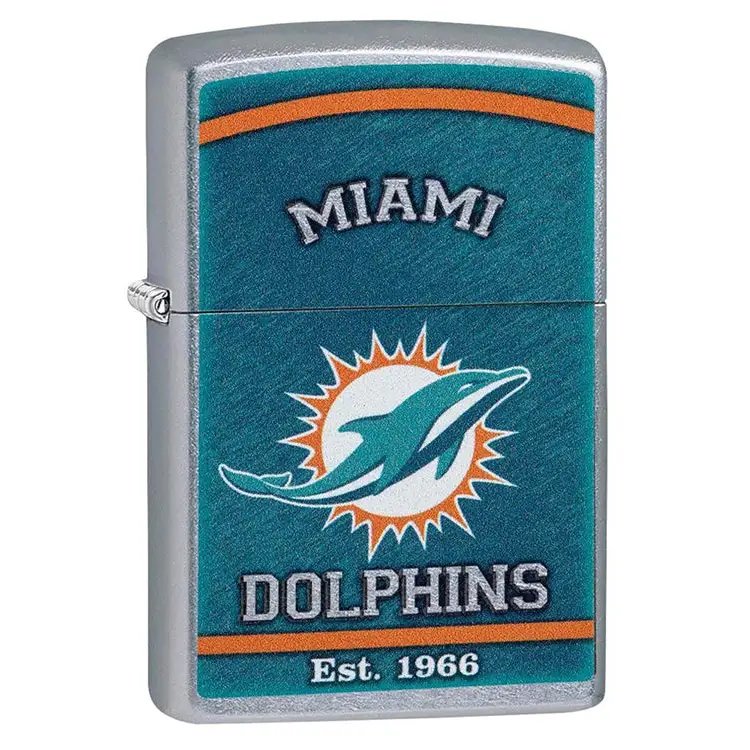 Zippo NFL Miami Dolphins Rugged Street Chrome Finish 29950 -